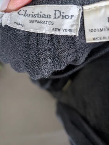 Christian Dior Separates Vintage Merino Wool Midi Skirt Black Size M — photo 4 of 9