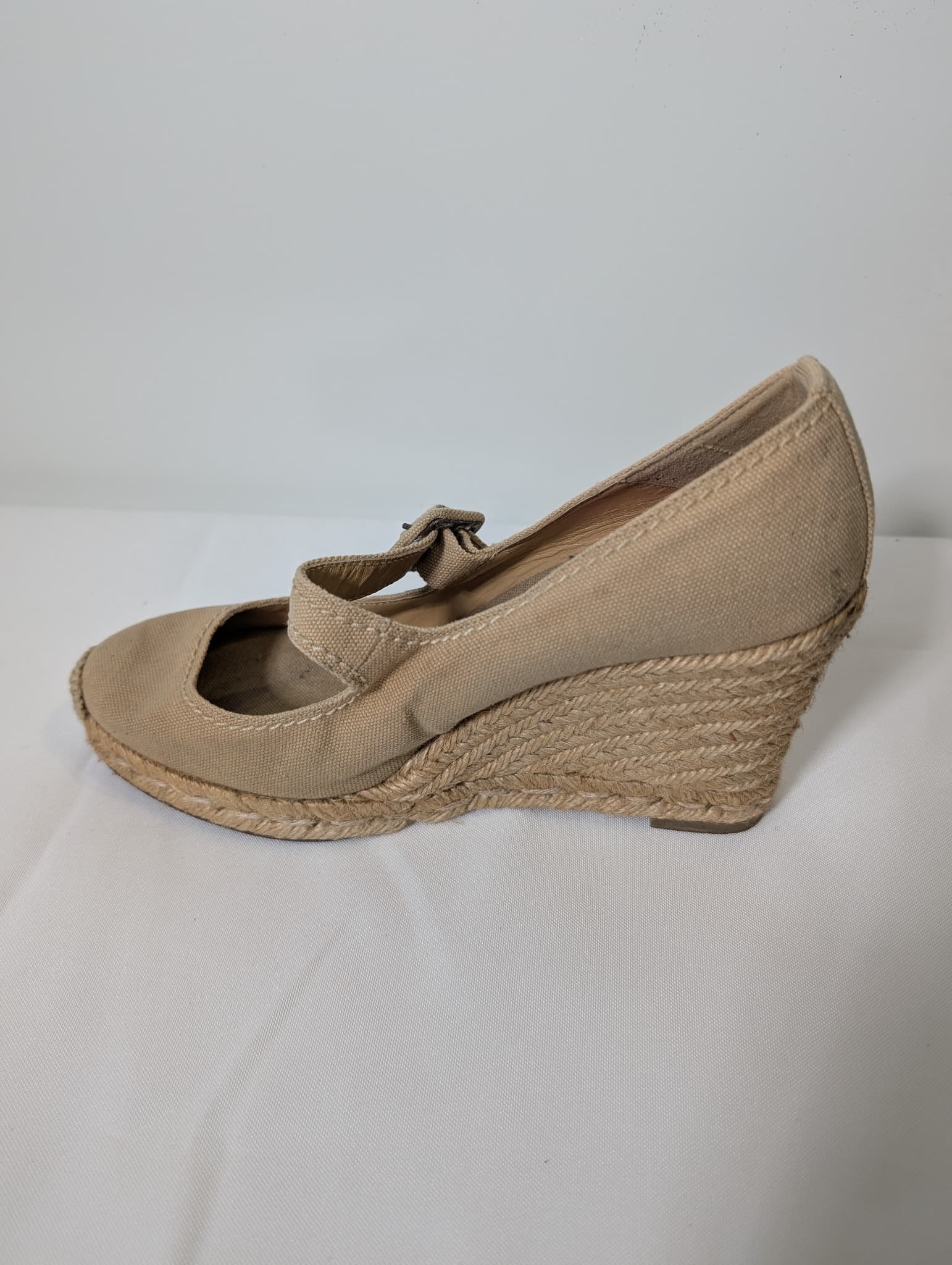 Christian Louboutin Cataclou Espadrille Wedge Mary Jane Beige Size 38 — photo 3 of 7