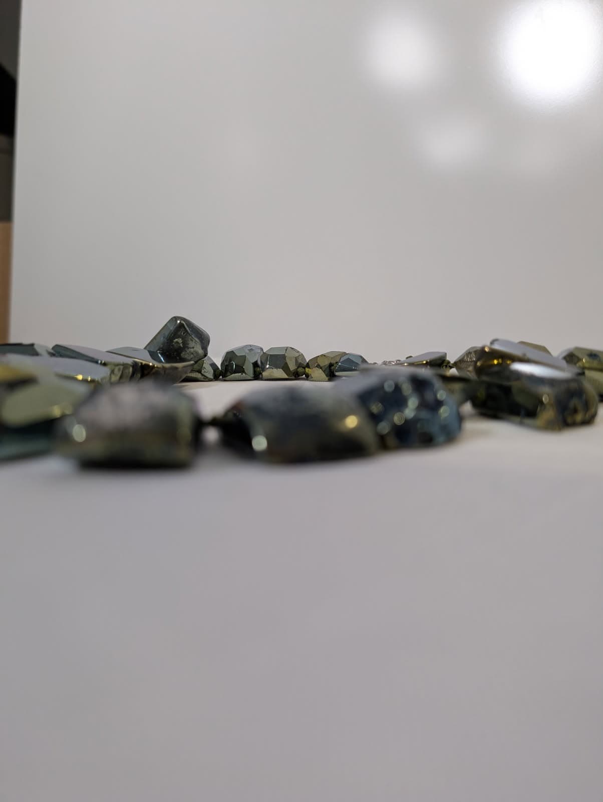 Chunky Metallic Hematite or Pyrite Nugget Statement Necklace — photo 3 of 6