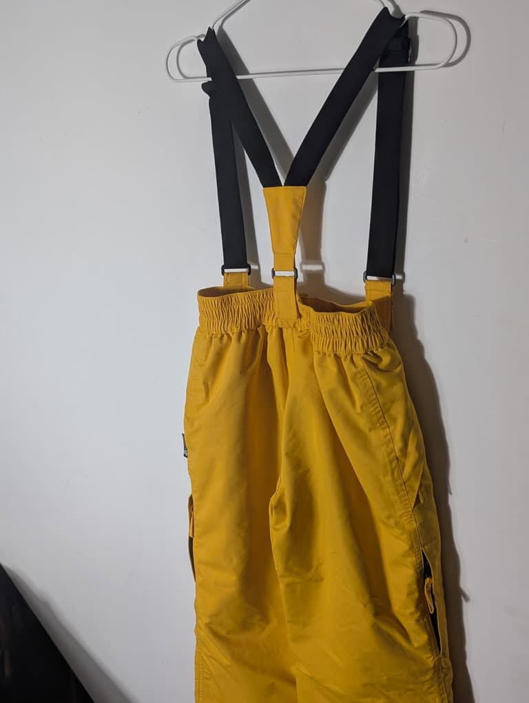 Chute Kids Ski Bib Overalls - Yellow Waterproof Snow Pants Size 8 — photo 6 of 9