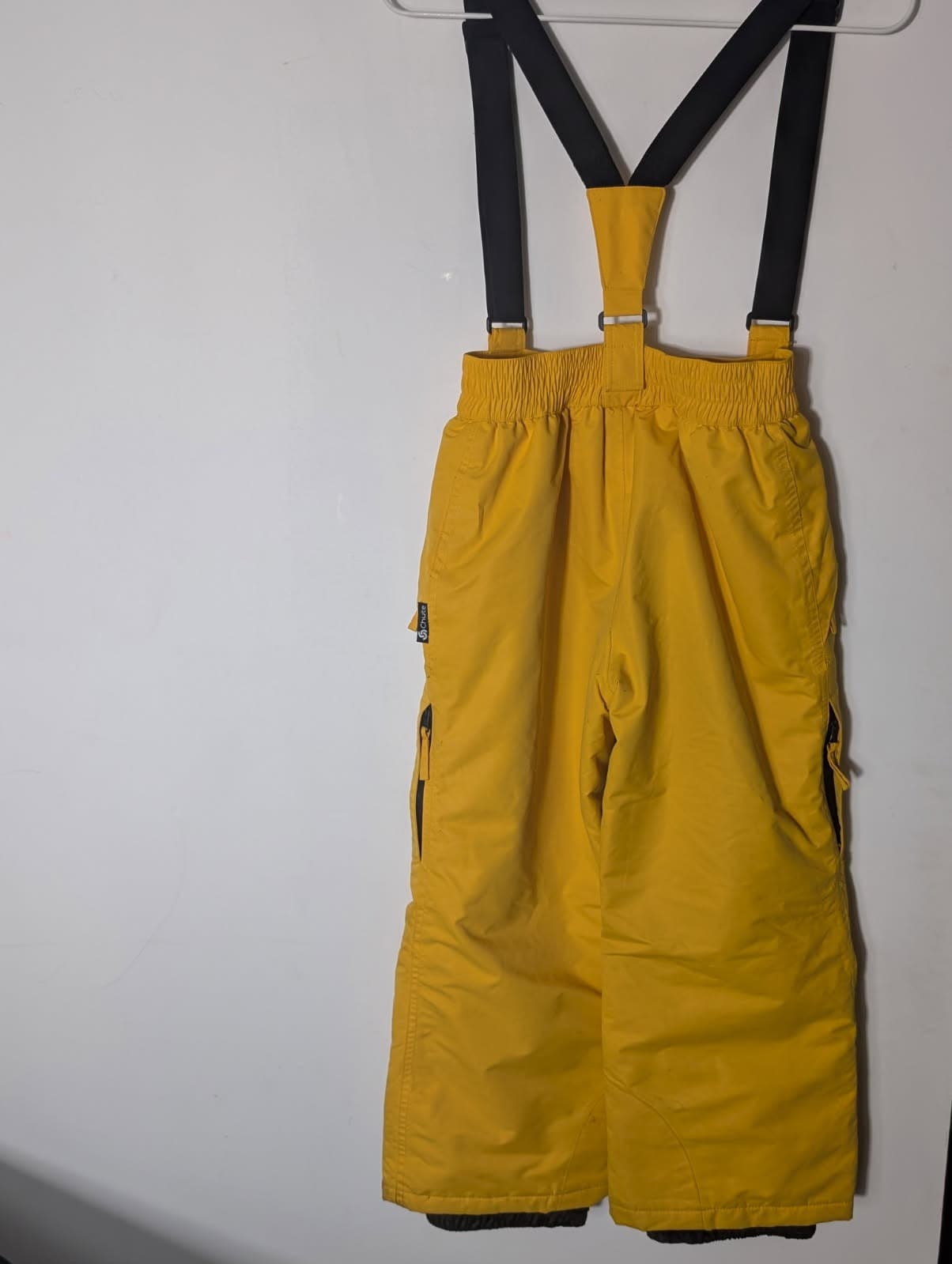 Chute Kids Ski Bib Overalls - Yellow Waterproof Snow Pants Size 8 — photo 7 of 9