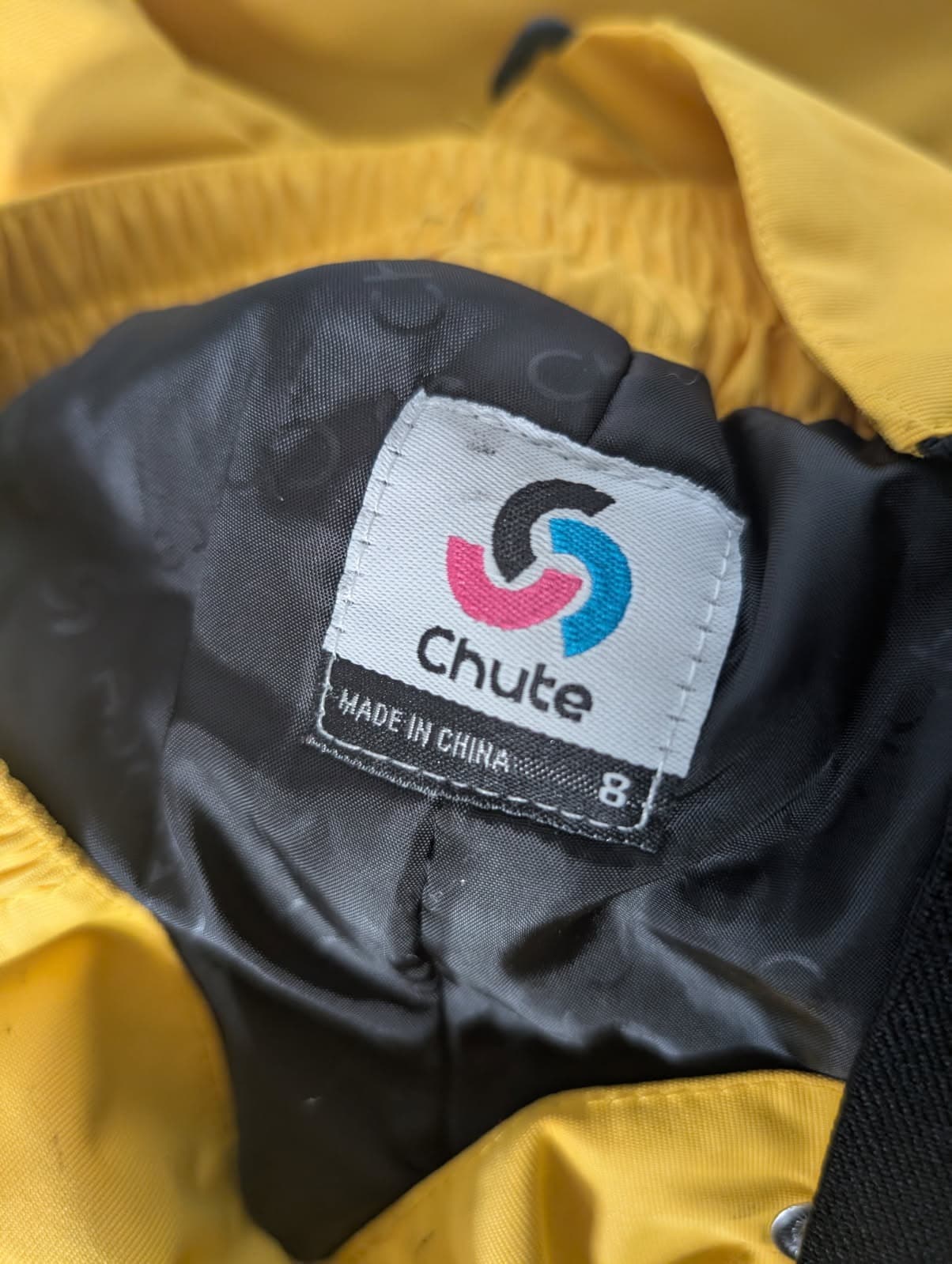 Chute Kids Ski Bib Overalls - Yellow Waterproof Snow Pants Size 8 — photo 8 of 9