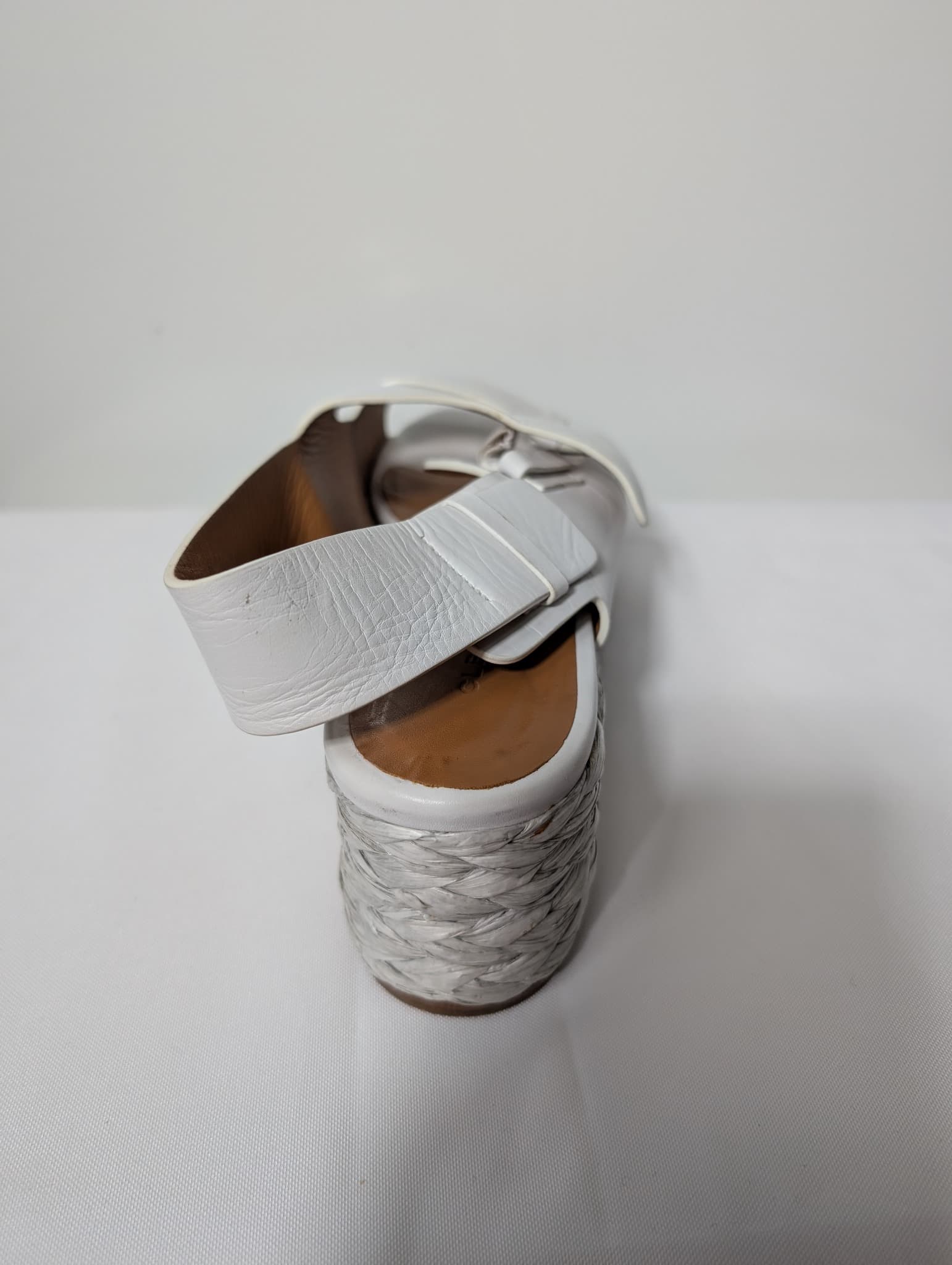 Clergerie Platform Espadrille Sandals White Leather EU 37.5 — photo 4 of 8