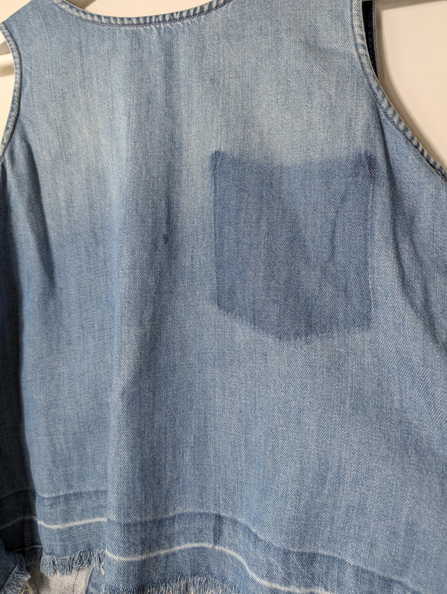 Cloth & Stone Denim Tank Top Raw Hem Split Back Women's S — photo 2 of 13