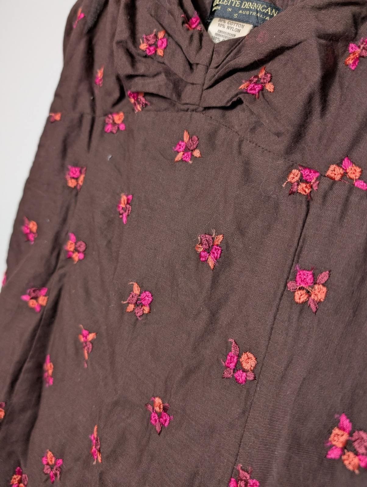 Collette Dinnigan Floral Embroidered Sleeveless Midi Dress - Brown Size S — photo 3 of 7