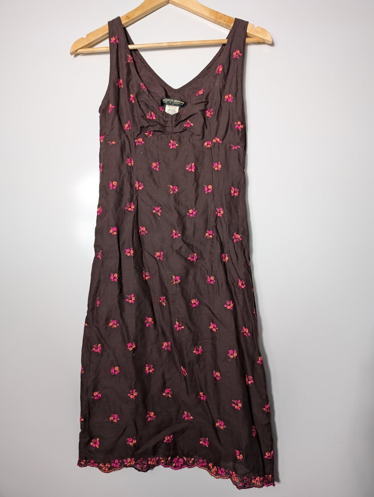 Collette Dinnigan Floral Embroidered Sleeveless Midi Dress - Brown Size S — photo 7 of 7