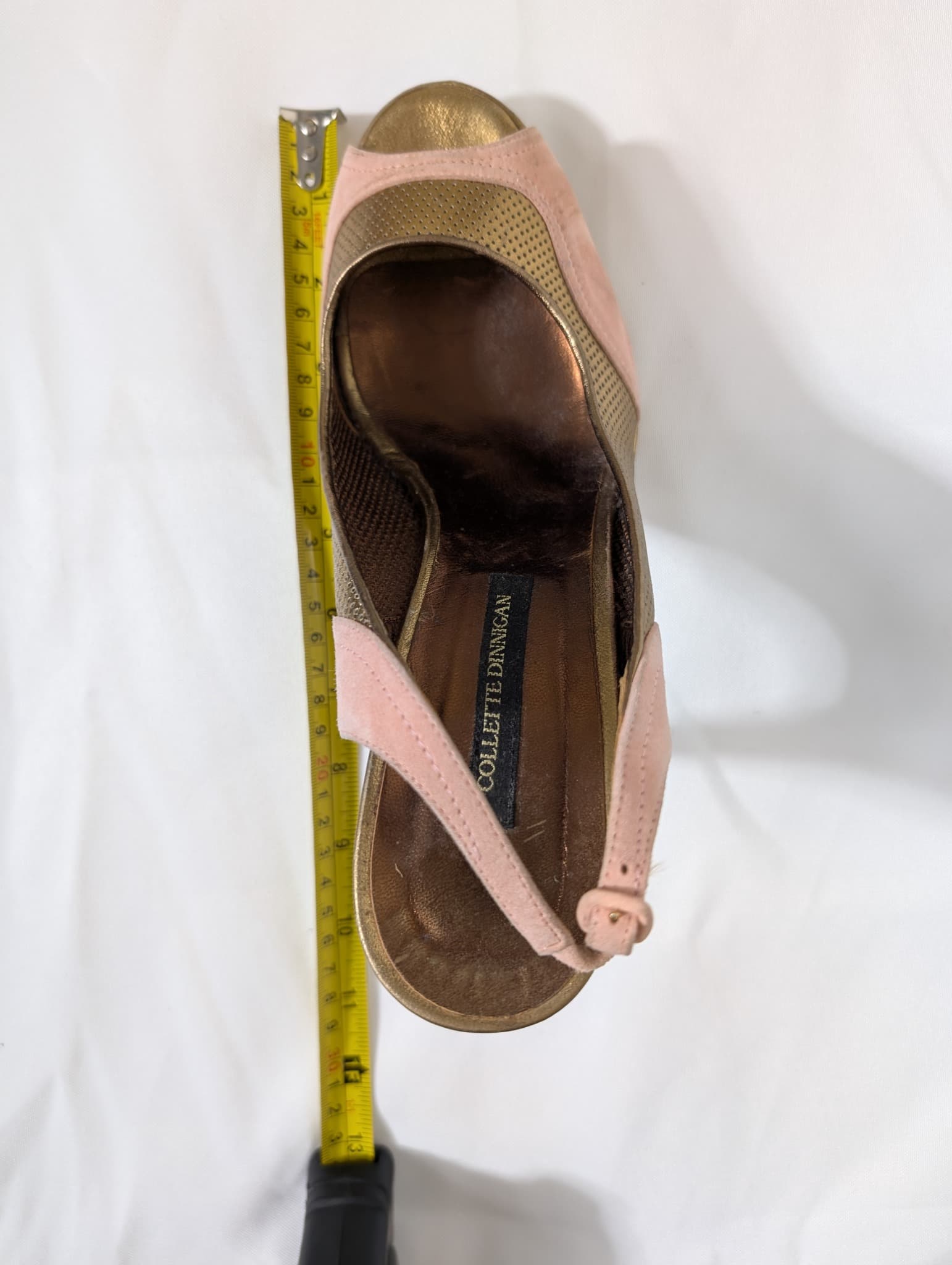 Collette Dinnigan Peep Toe Slingback Heels Gold and Pink EU 41 — photo 8 of 8