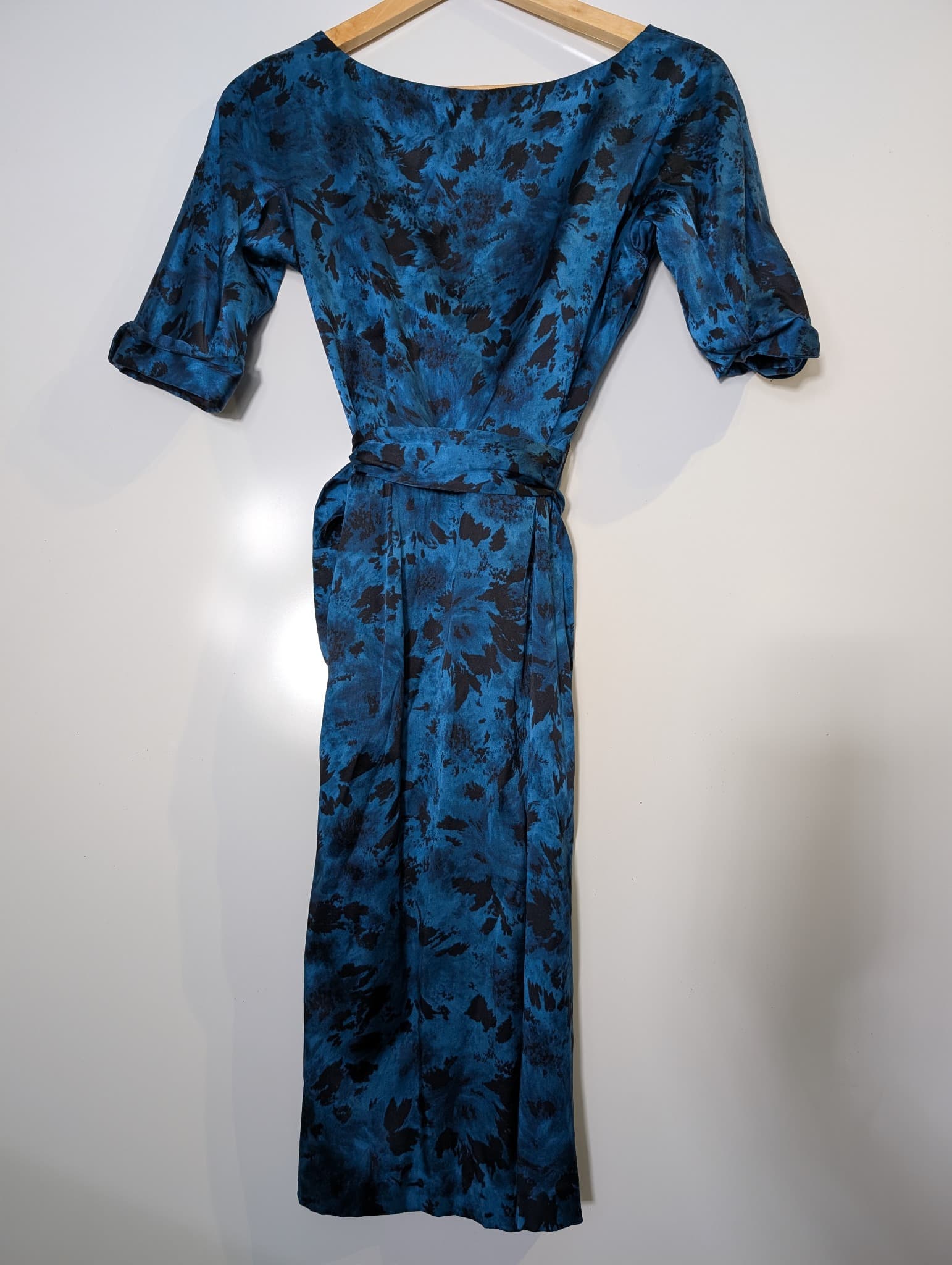 Collette Dinnigan Silk Wrap Dress Blue Floral Print XS — photo 2 of 7