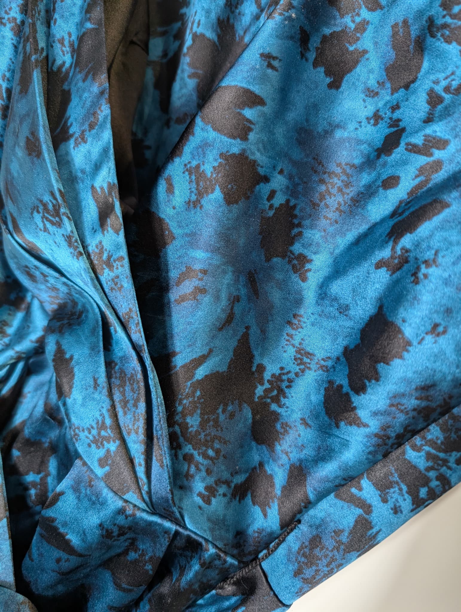 Collette Dinnigan Silk Wrap Dress Blue Floral Print XS — photo 3 of 7