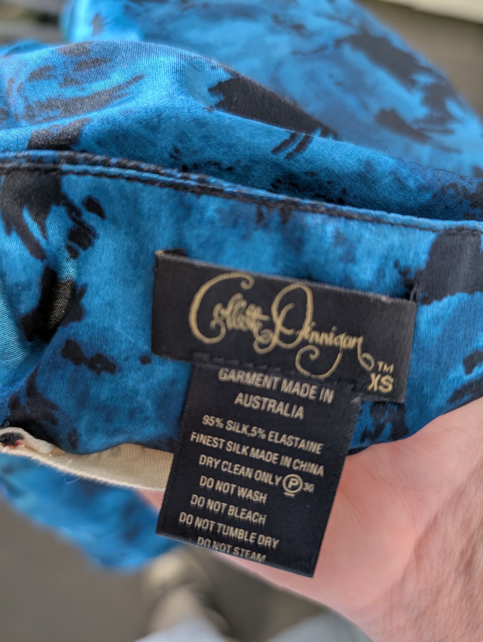 Collette Dinnigan Silk Wrap Dress Blue Floral Print XS — photo 6 of 7
