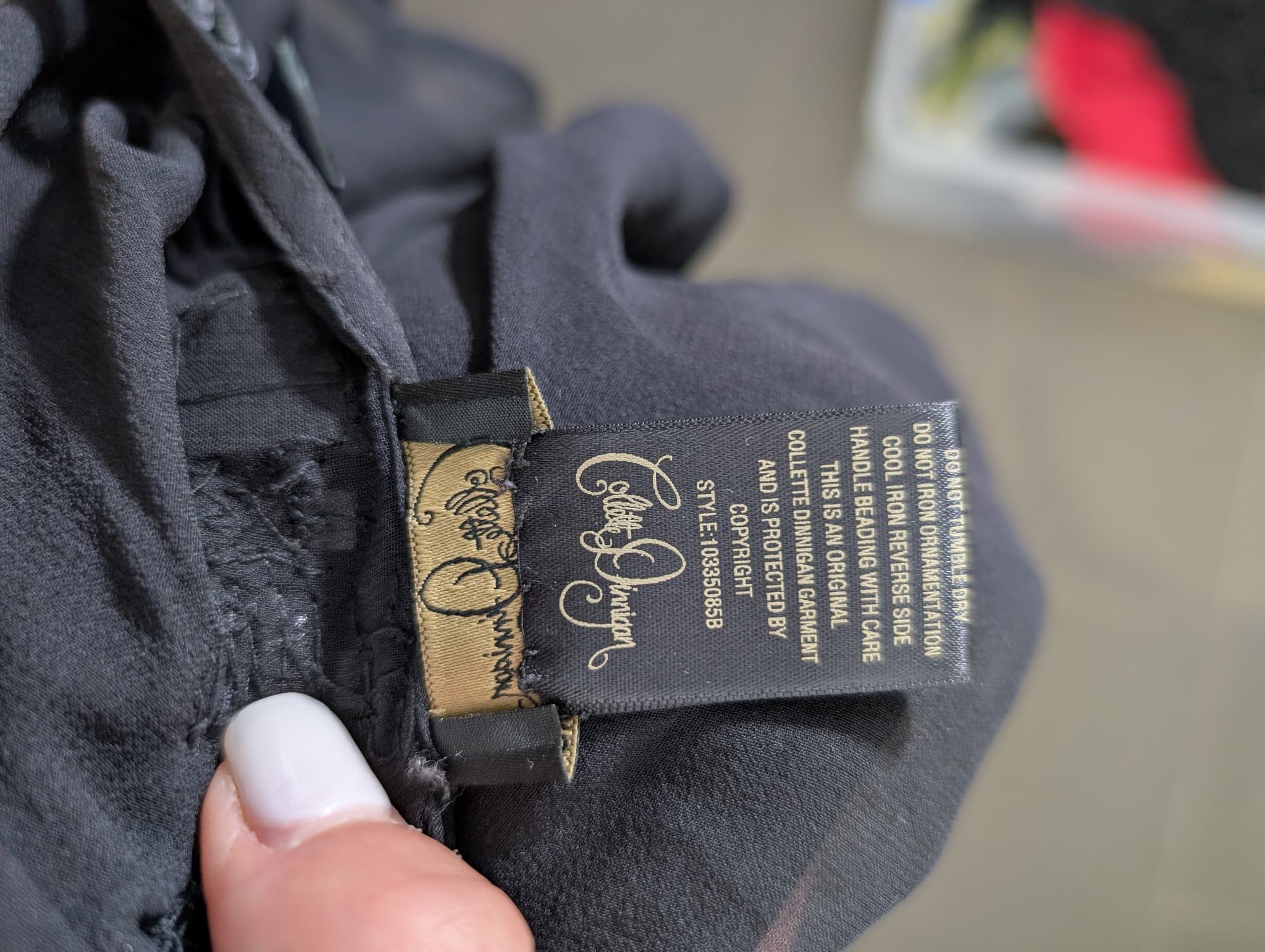 Collette Dinnigan Sleeveless Blouse Black Silk Embellished XS — photo 5 of 5