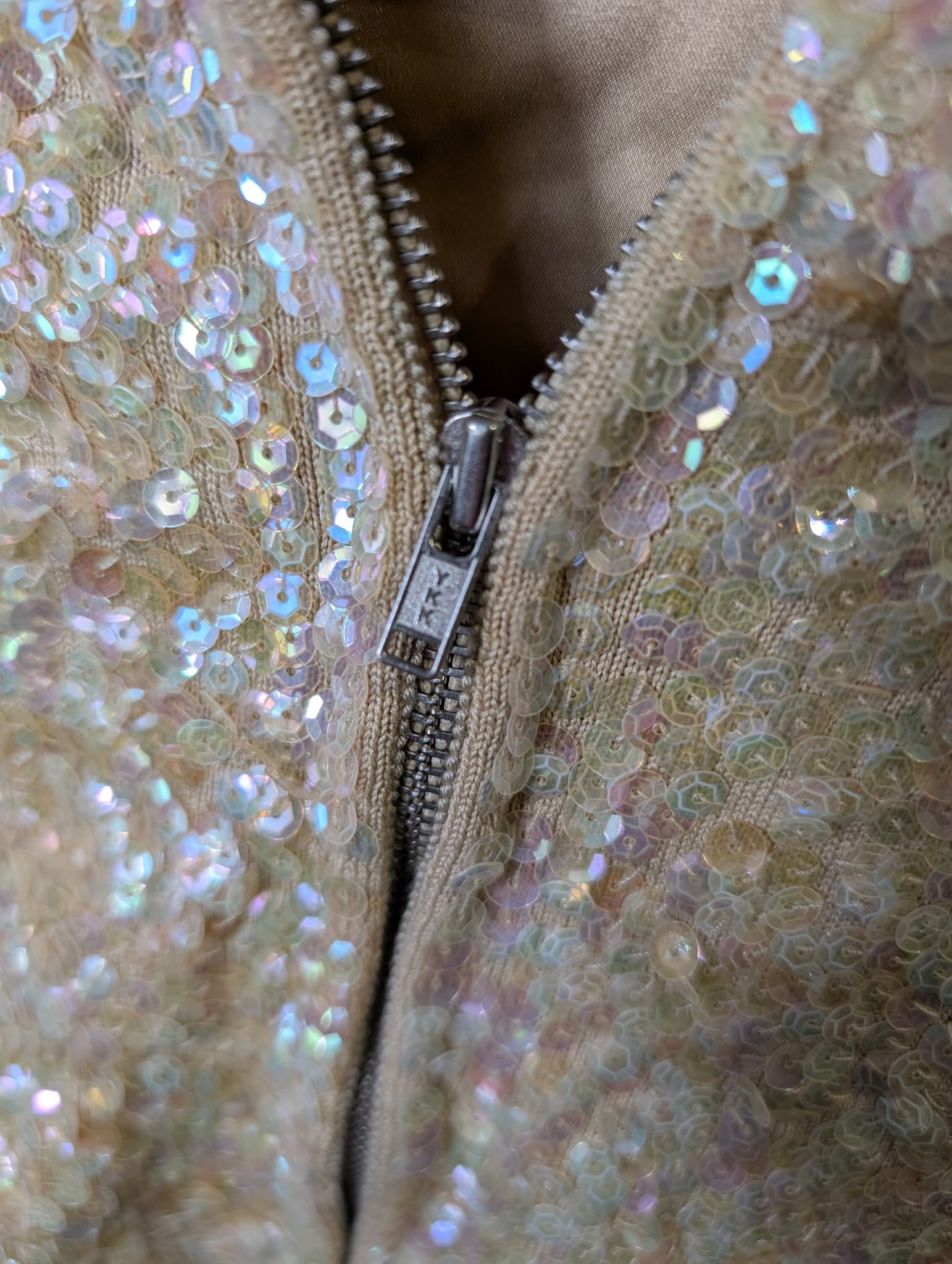 Collette Dinnigan Zip-Front Sequin Cardigan Gold Women's Size S — photo 4 of 11