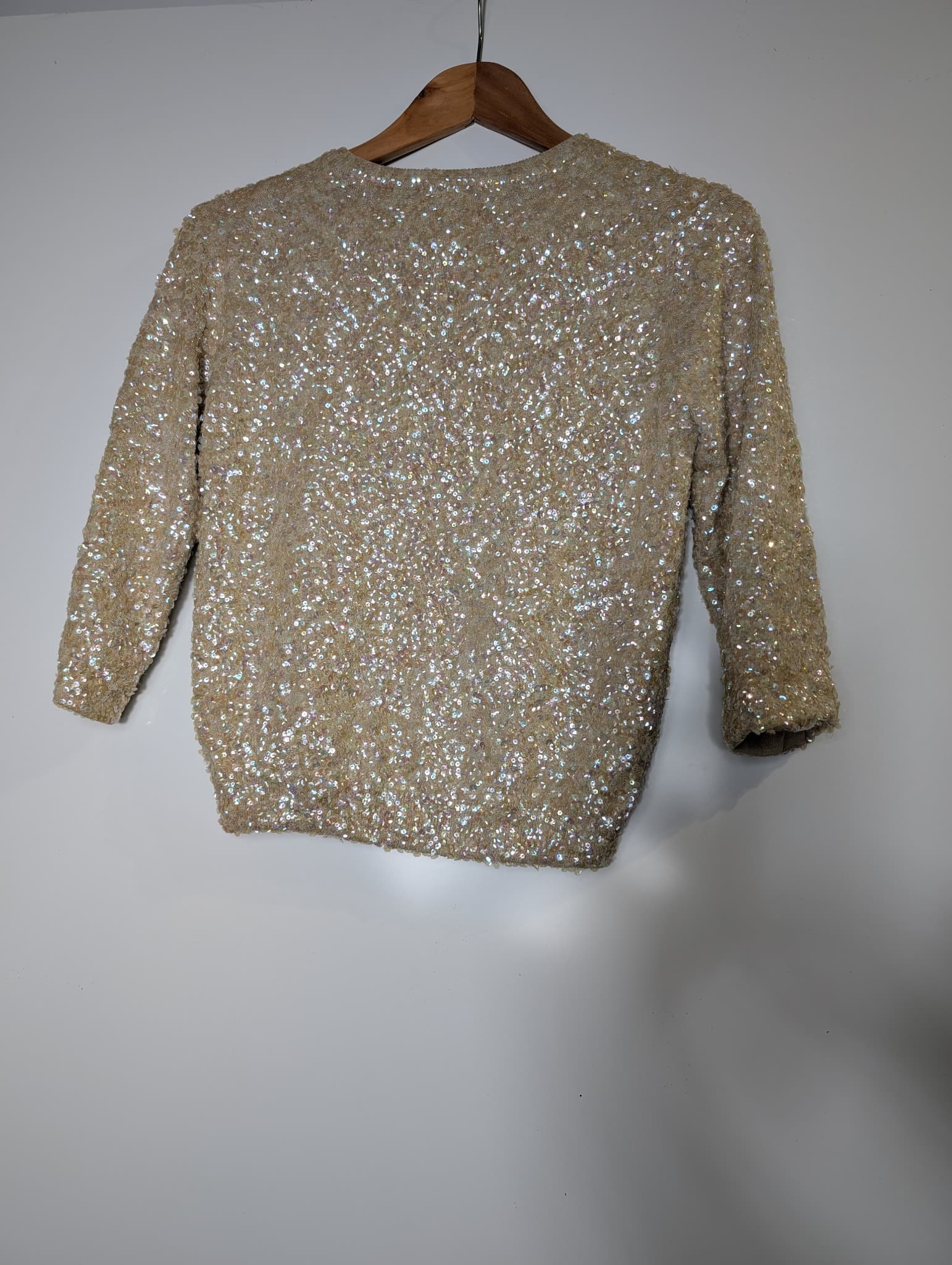 Collette Dinnigan Zip-Front Sequin Cardigan Gold Women's Size S — photo 5 of 11