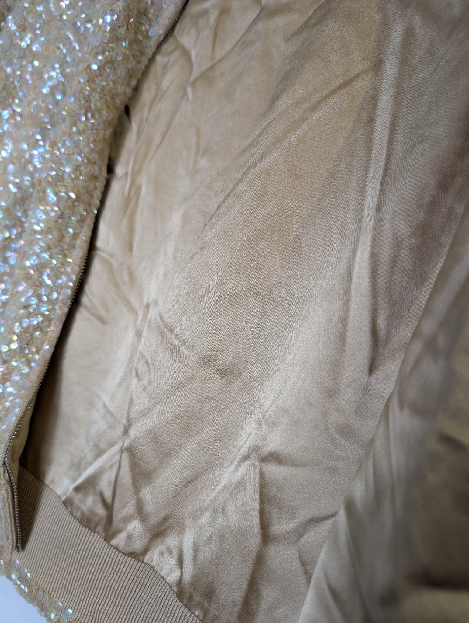 Collette Dinnigan Zip-Front Sequin Cardigan Gold Women's Size S — photo 6 of 11