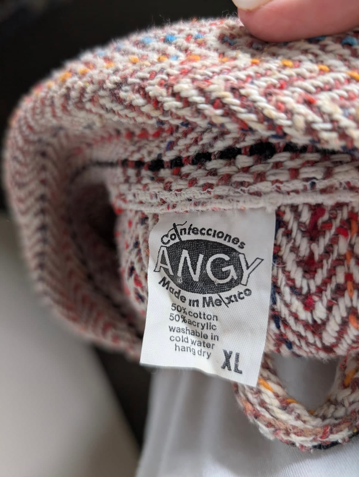 Confecciones Angy Mexican Baja Hoodie Red Striped Pullover XL — photo 2 of 6
