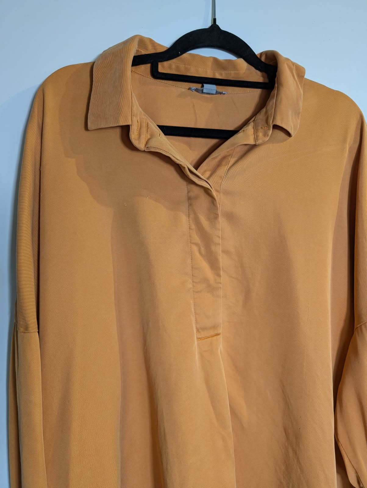 COS Oversized Long Sleeve Collared Shirt Mustard Yellow — photo 2 of 14