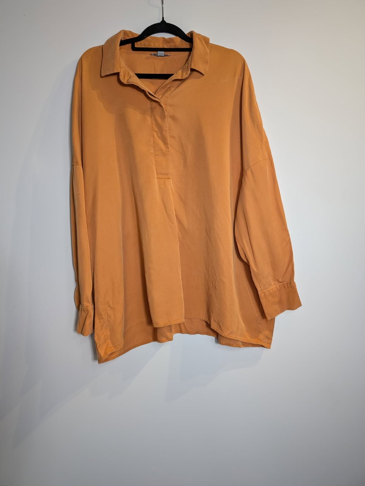 COS Oversized Long Sleeve Collared Shirt Mustard Yellow — photo 3 of 14