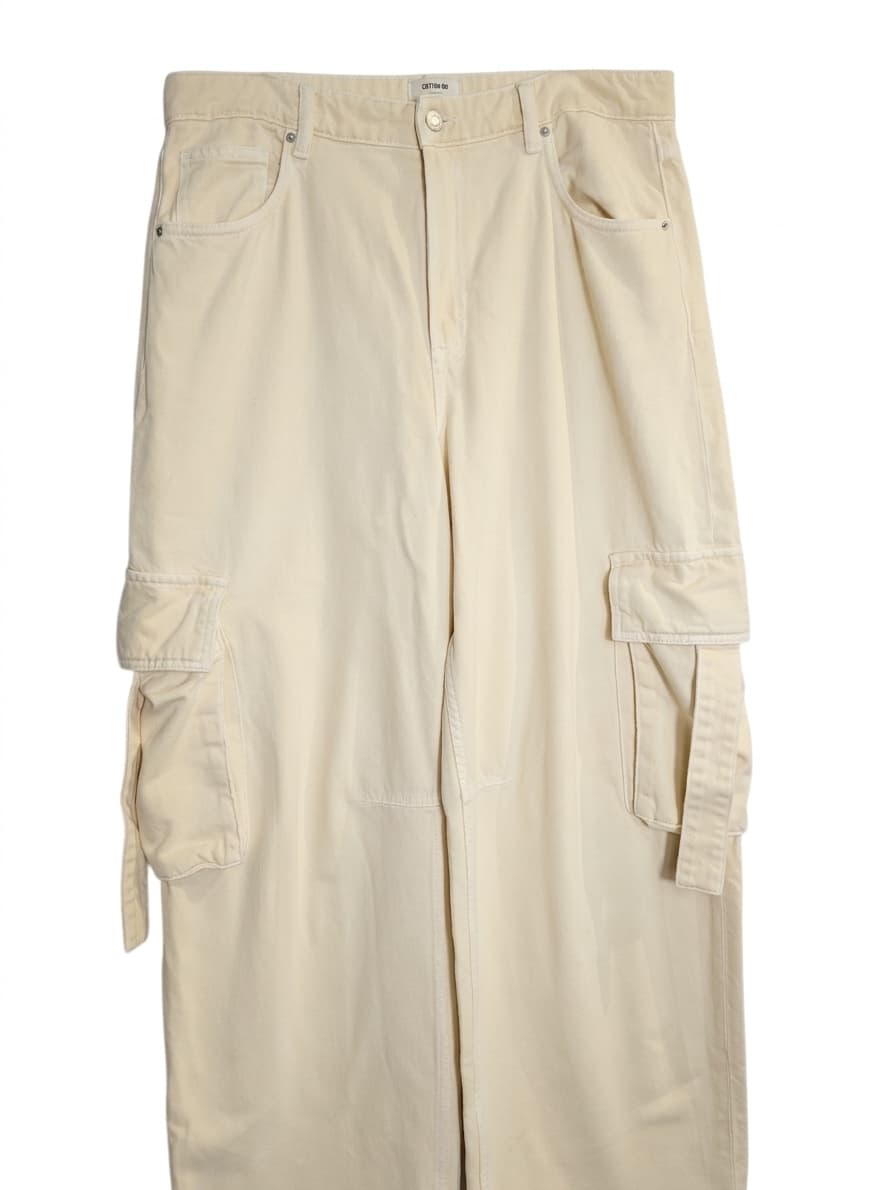 Cotton On Boyfriend Super Baggy Cargo Pants Cream Size 30 — photo 1 of 7