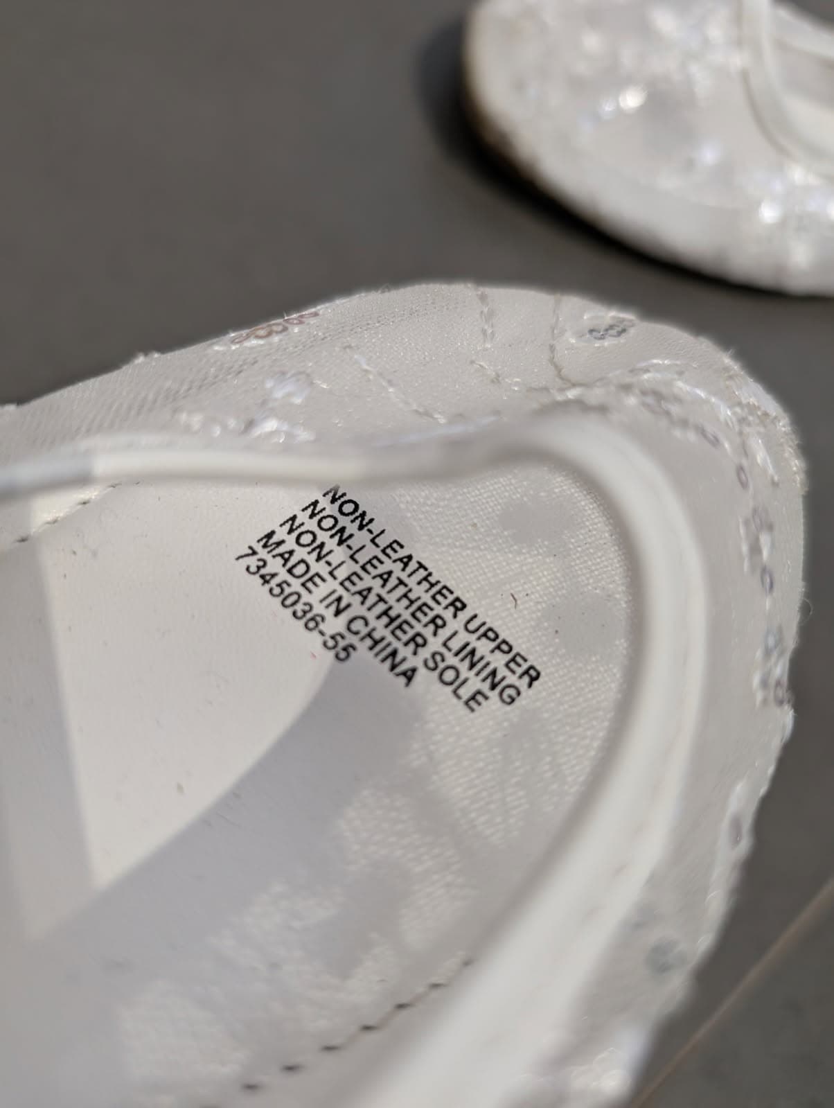 Cotton On Kids Girls White Sequin Floral Mesh Ballet Flats - Size UK 13 — photo 4 of 4
