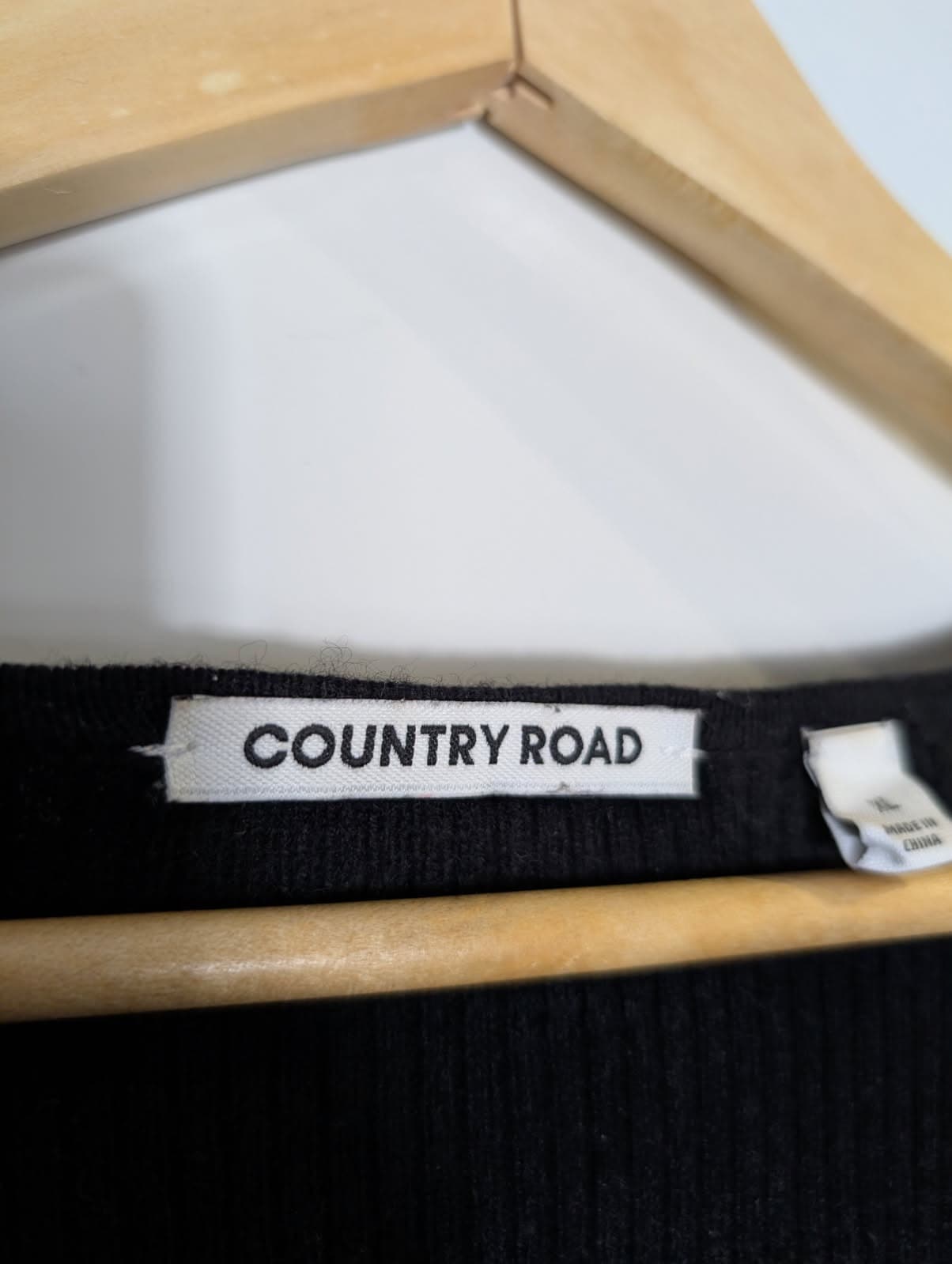 Country Road Black Ribbed Long Sleeve Top - Size XL — photo 7 of 8