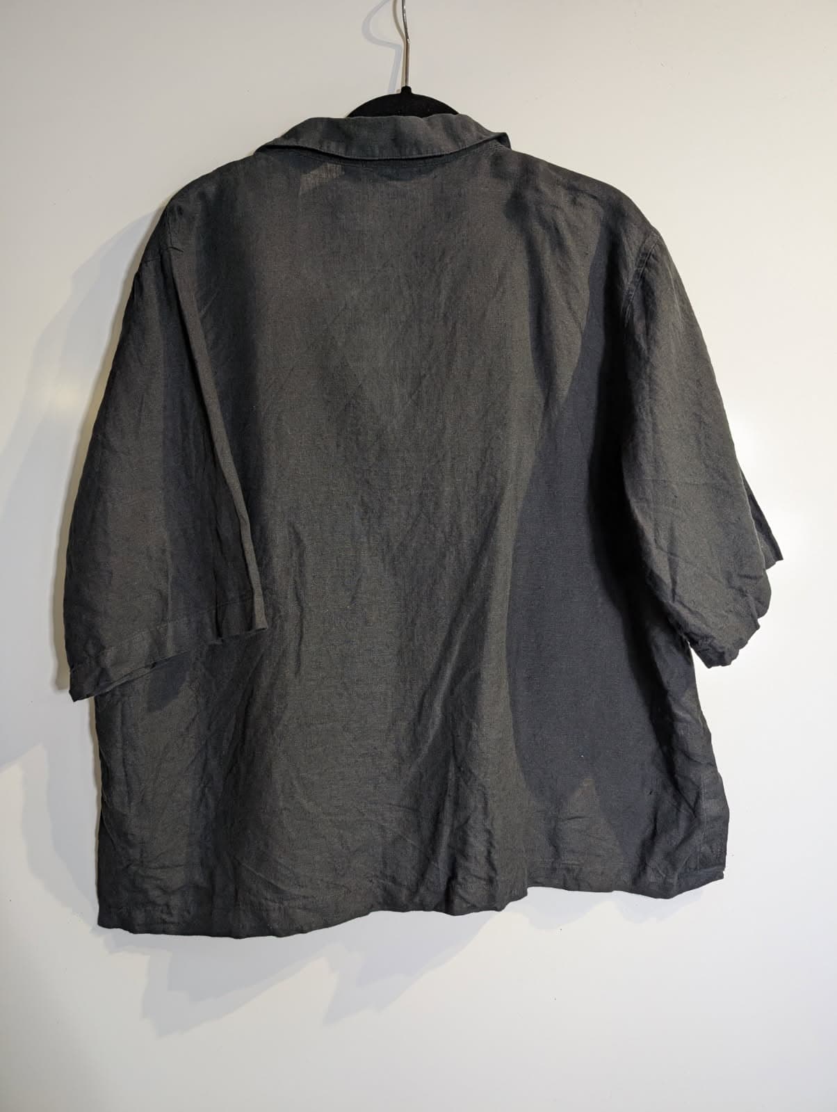 Country Road Organic Linen Short Sleeve Shirt Dark Grey Size 14 — photo 6 of 10