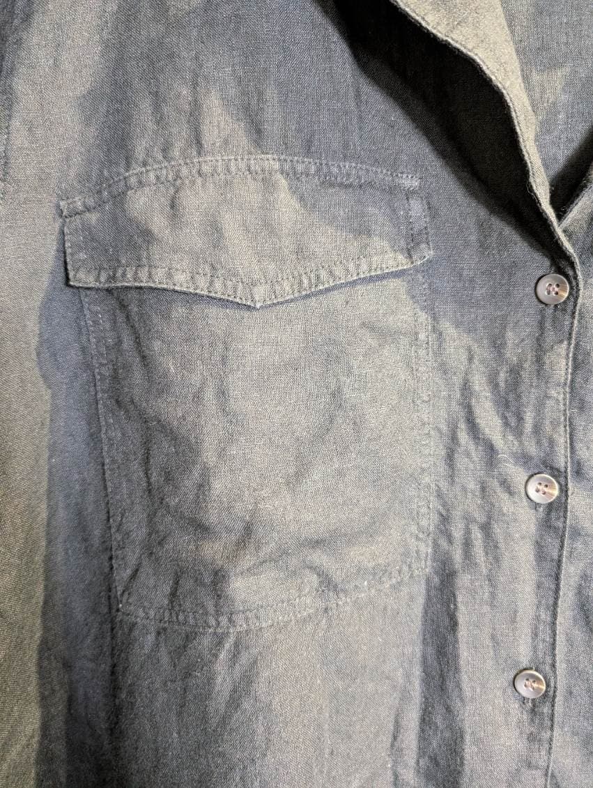 Country Road Organic Linen Short Sleeve Shirt Dark Grey Size 14 — photo 7 of 10