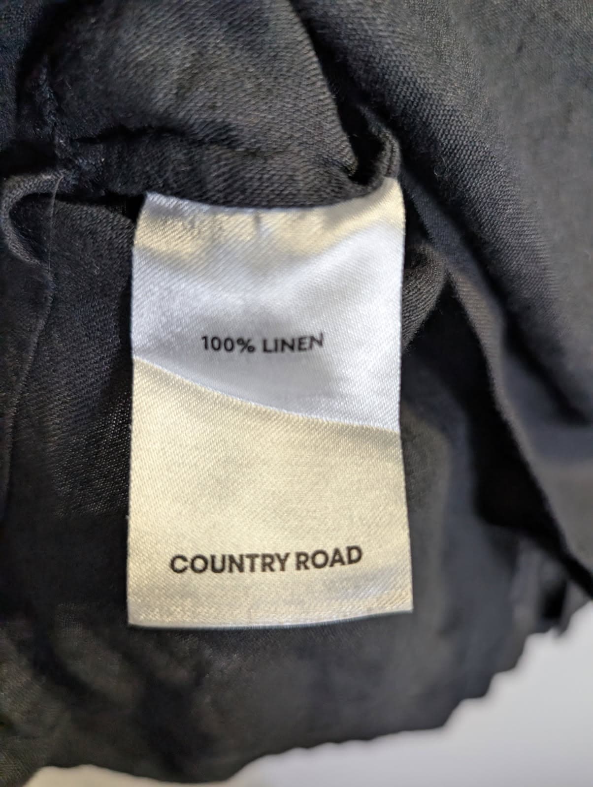 Country Road Organic Linen Short Sleeve Shirt Dark Grey Size 14 — photo 10 of 10