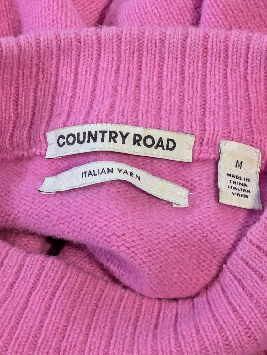 Country Road Pink 100% Wool Mock Neck Sweater - Women's Size M — photo 7 of 9