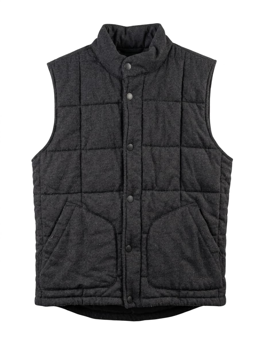 Country Road Quilted Wool Blend Vest - Charcoal Grey Size S — photo 1 of 8