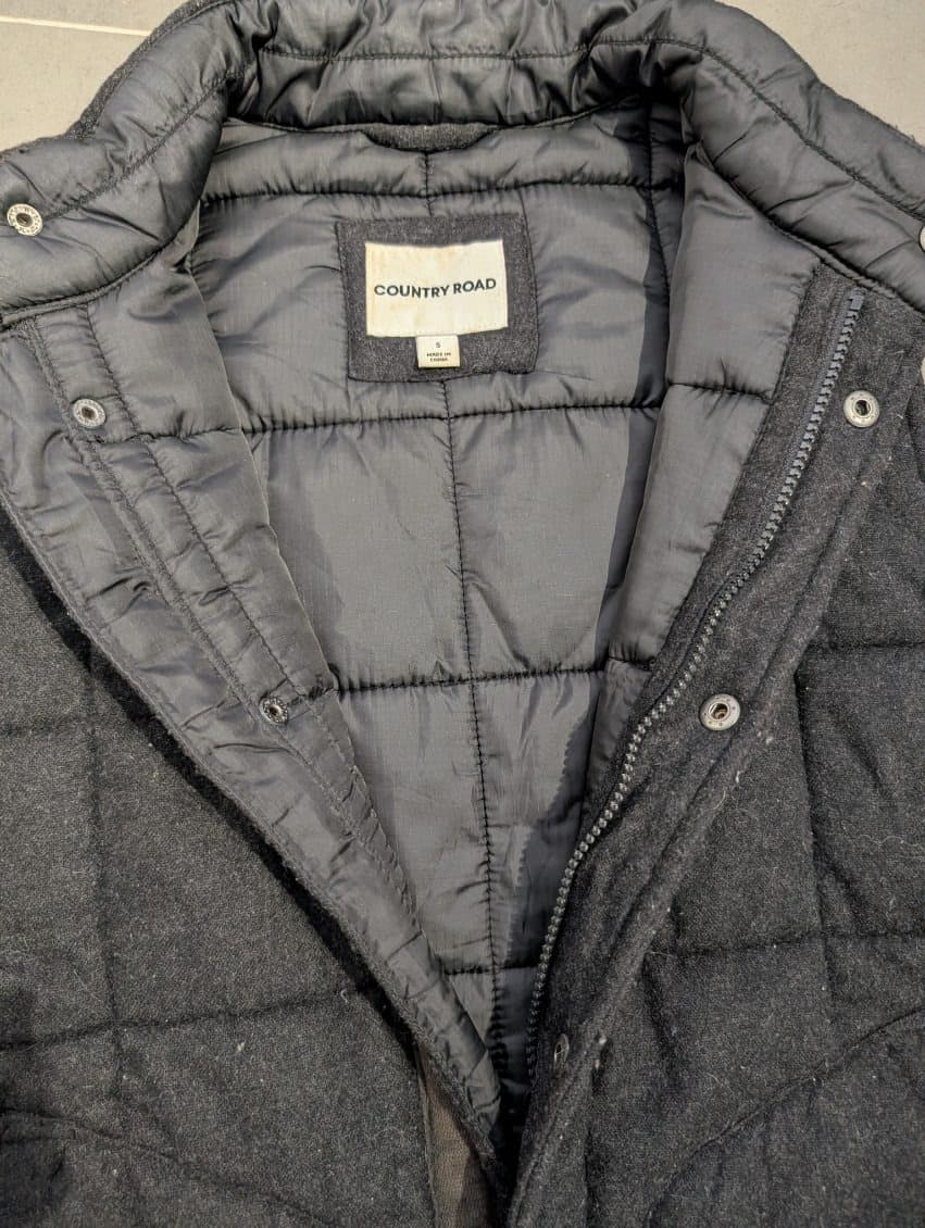 Country Road Quilted Wool Blend Vest - Charcoal Grey Size S — photo 5 of 8