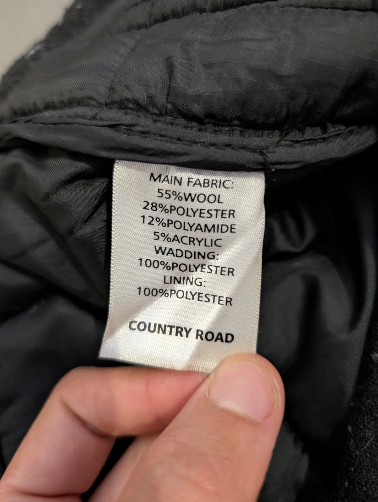 Country Road Quilted Wool Blend Vest - Charcoal Grey Size S — photo 8 of 8