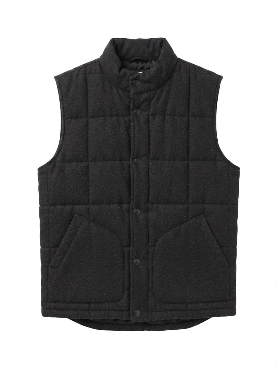 Country Road Quilted Wool Blend Vest Dark Grey Men's Size S — photo 1 of 8