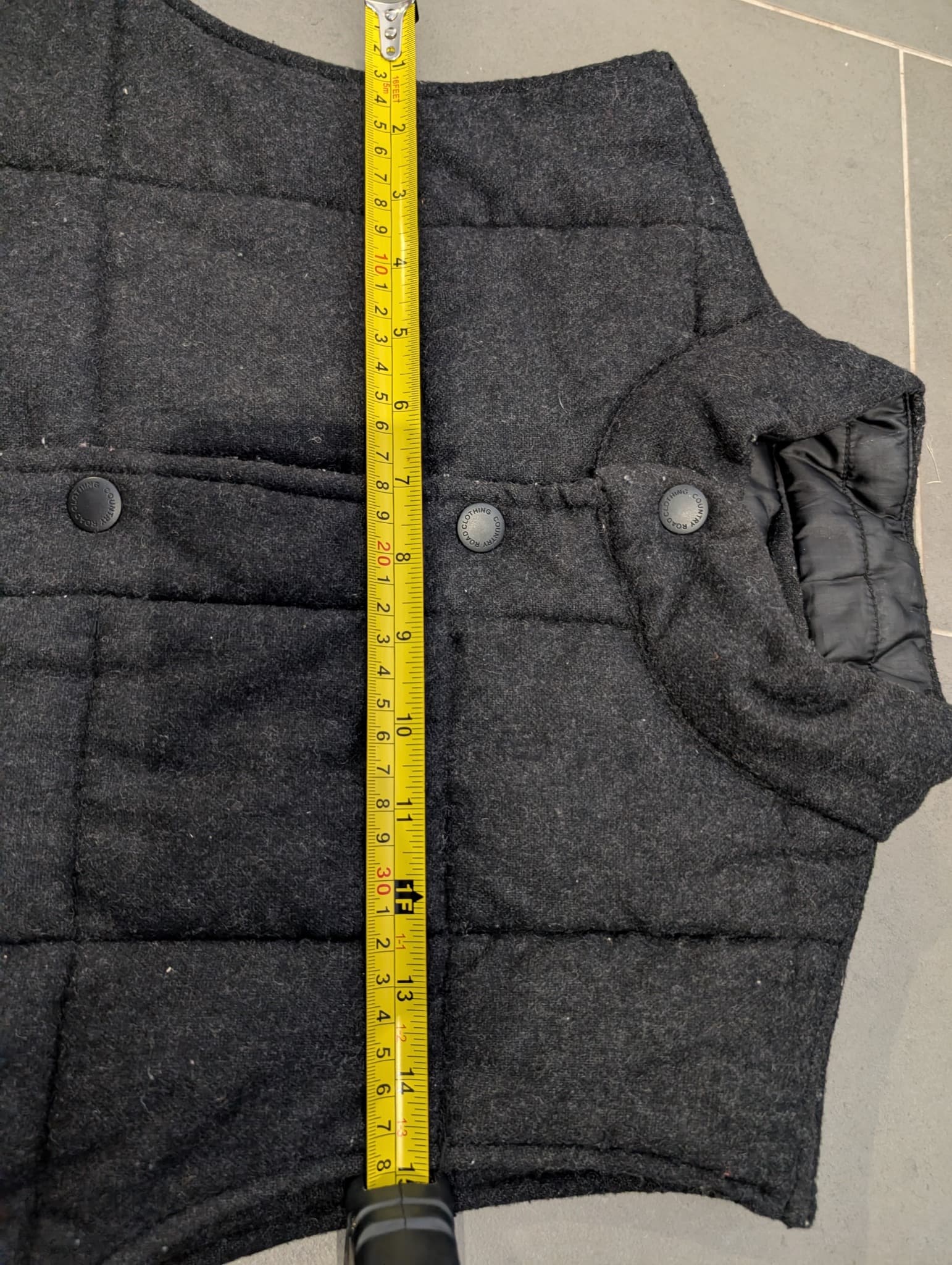 Country Road Quilted Wool Blend Vest Dark Grey Men's Size S — photo 4 of 8