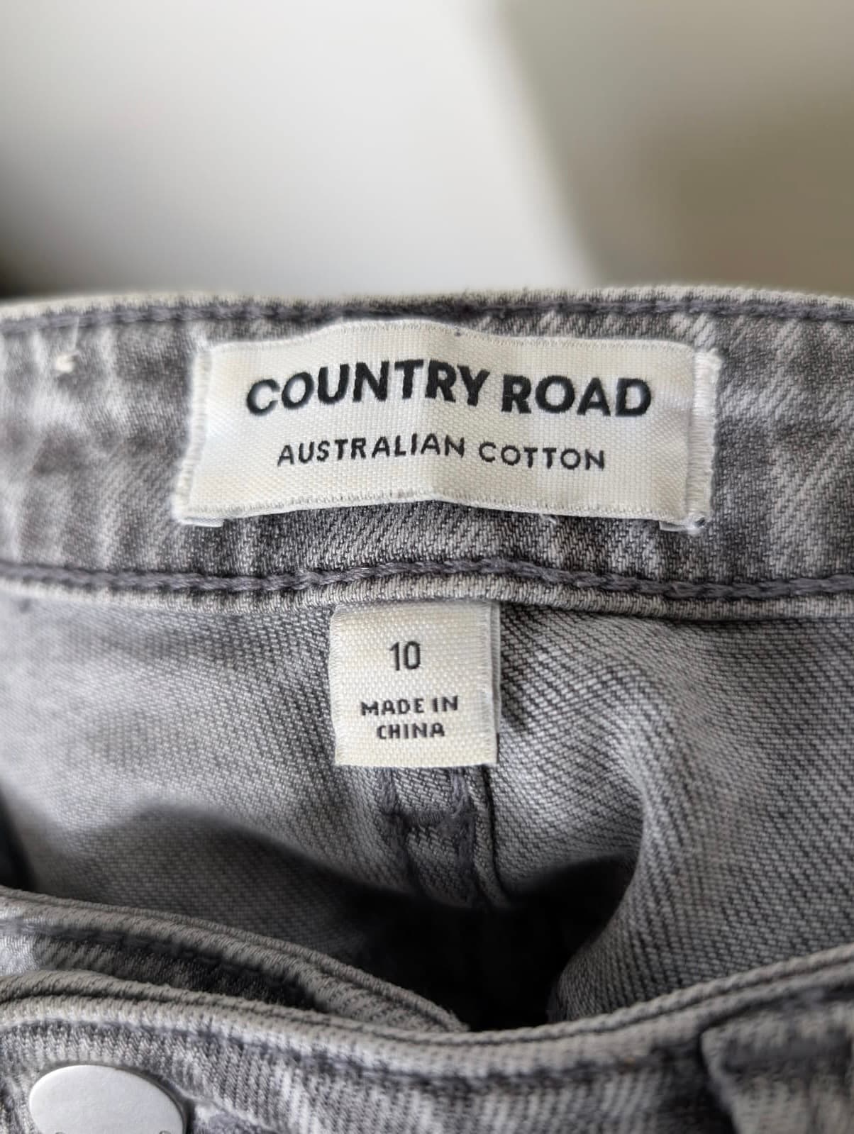 Country Road Women's Grey Acid Wash Straight Leg Jeans - Size 10 — photo 6 of 8