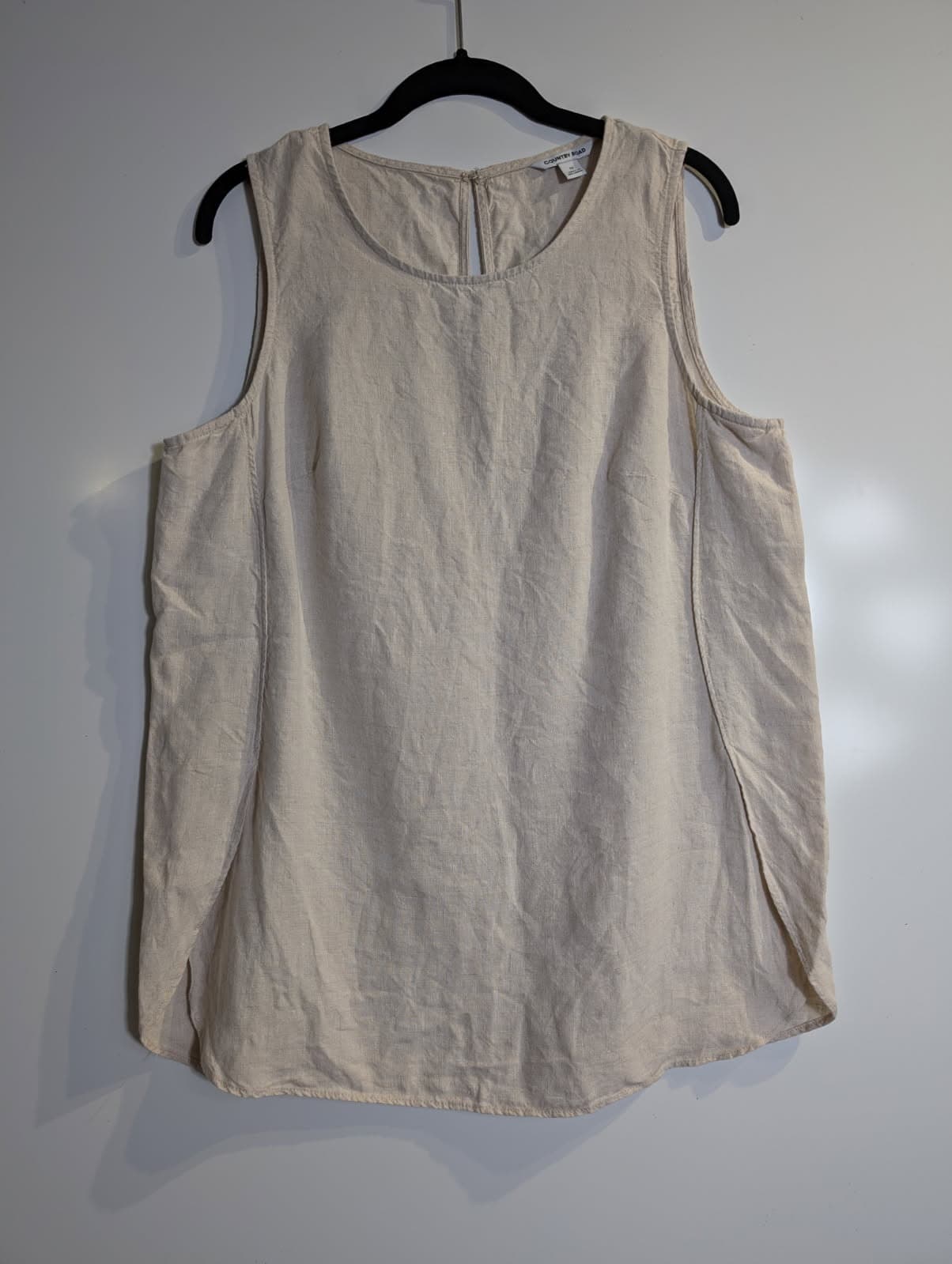 Country Road Women's Linen Sleeveless Tank Top Beige Size 12 — photo 4 of 5