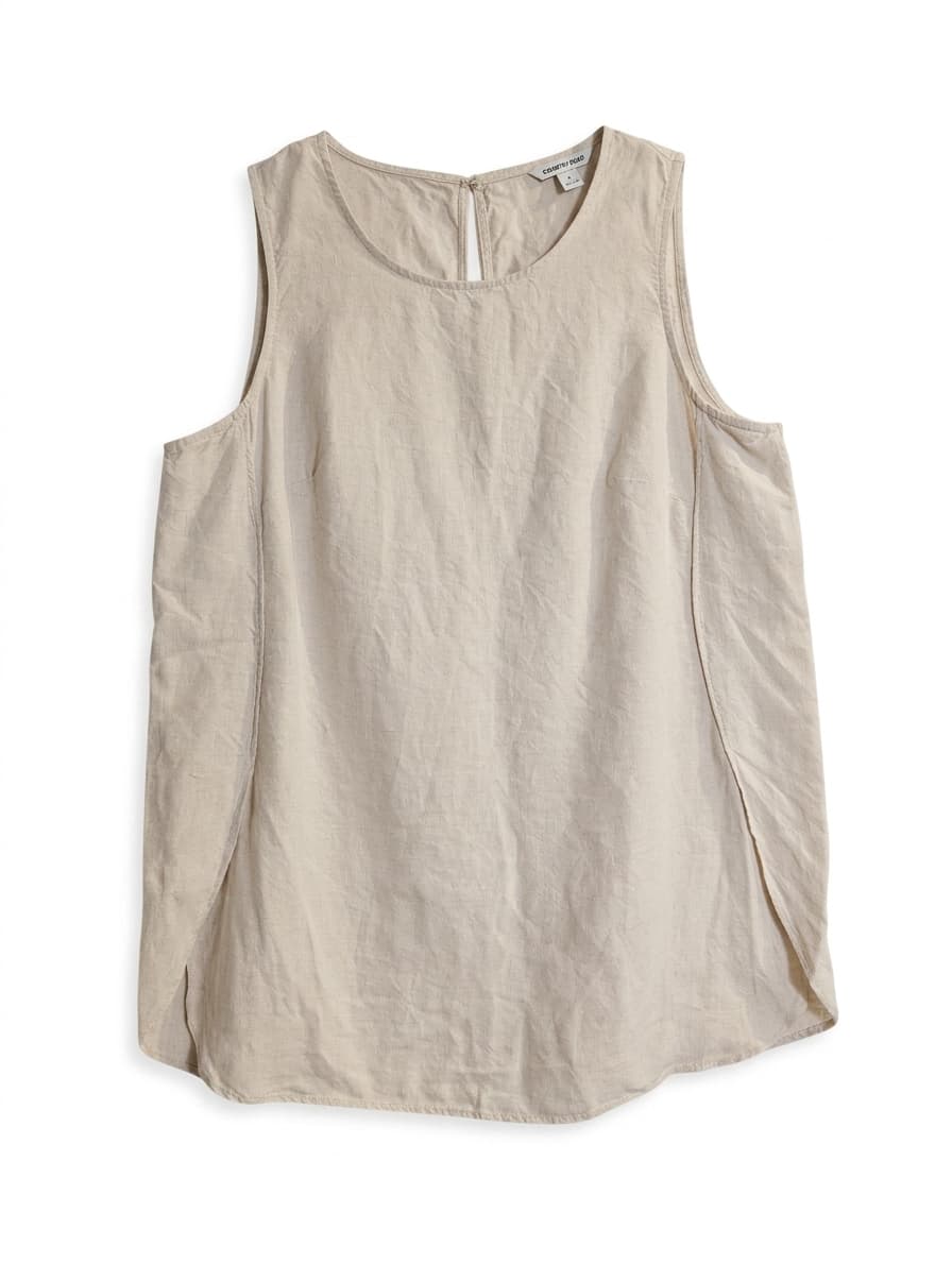 Country Road Women's Linen Sleeveless Tank Top Beige Size 12 — photo 1 of 5