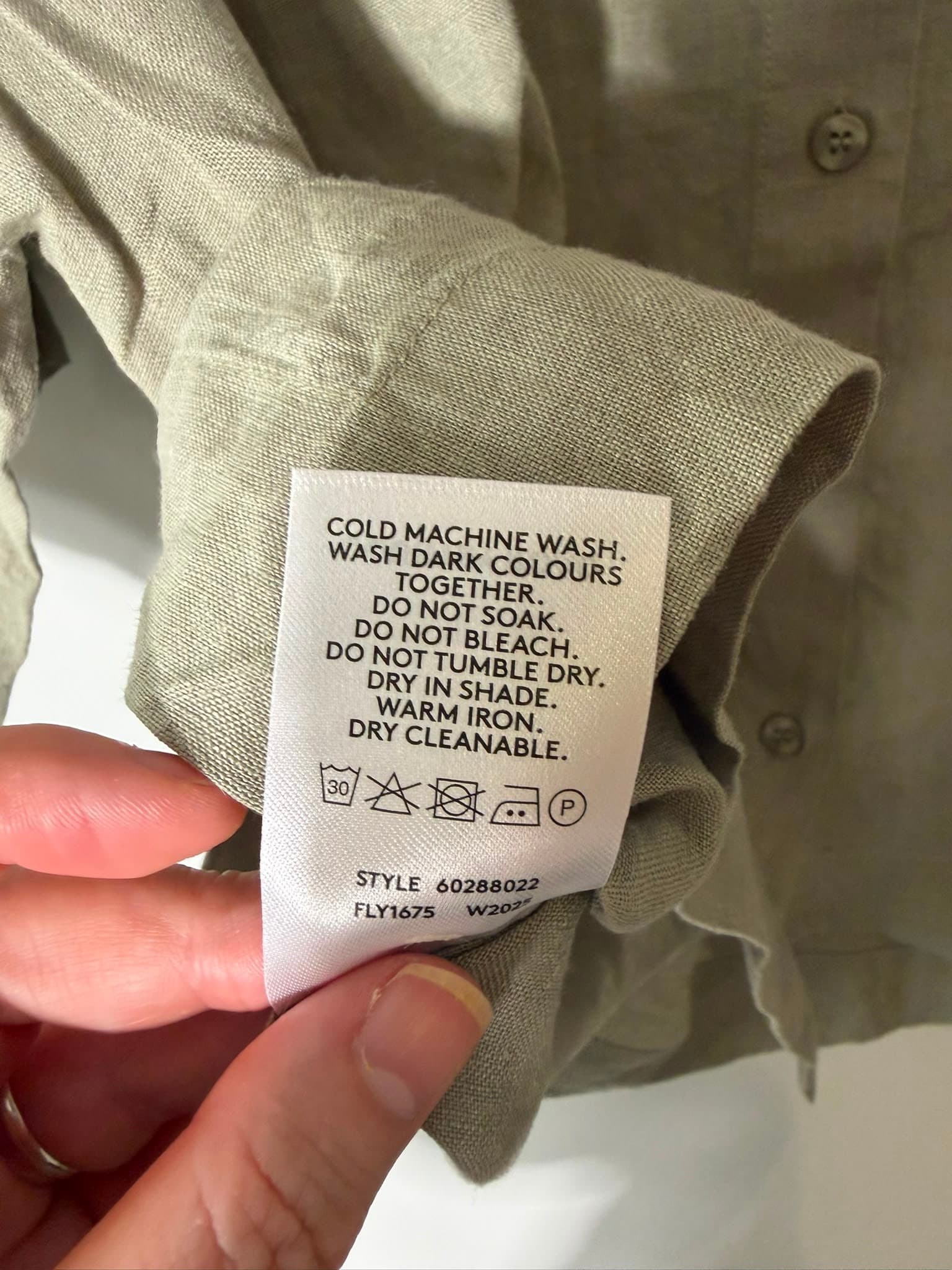 Country Road Women's Relaxed Organic Linen Shirt Sage Green Size 10 — photo 3 of 6