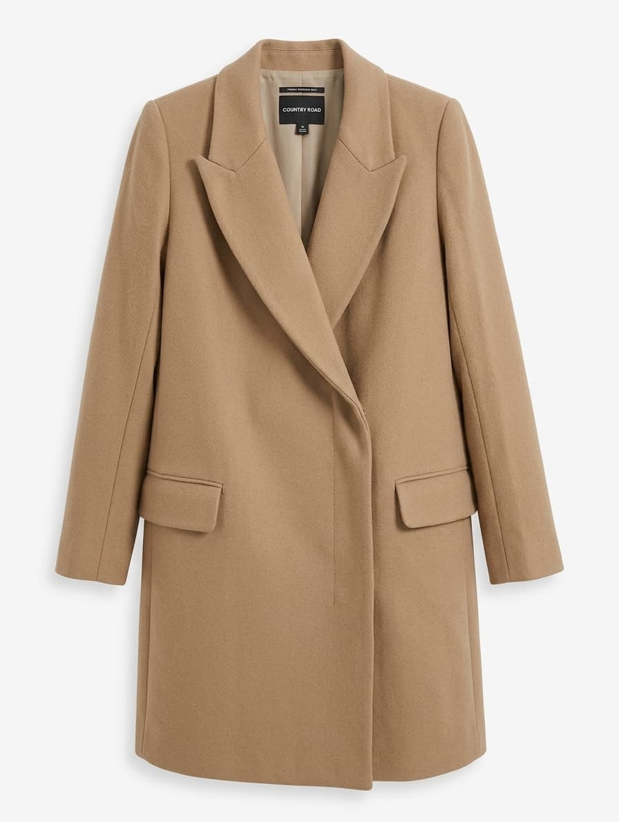Country Road Wool Blend Coat Camel Size 10