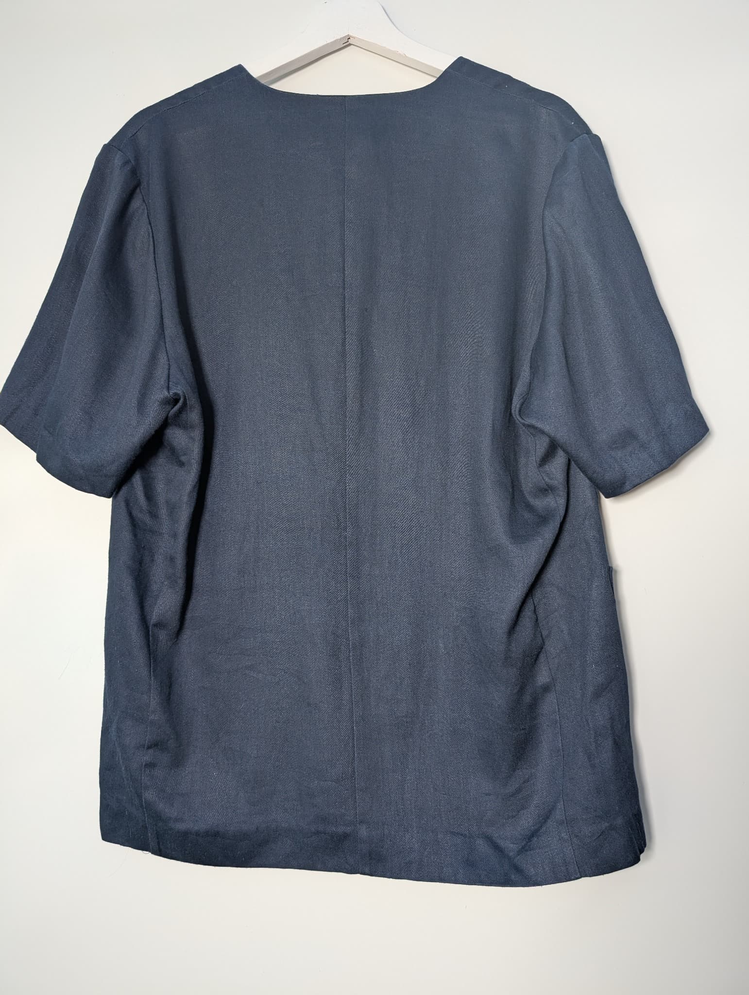 CROQUIS Vintage Short Sleeve Blazer Navy Blue Gold Button Size 9 — photo 5 of 8