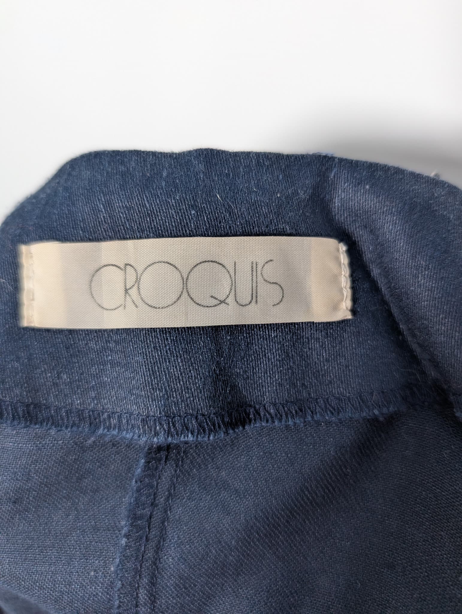 CROQUIS Vintage Short Sleeve Blazer Navy Blue Gold Button Size 9 — photo 6 of 8