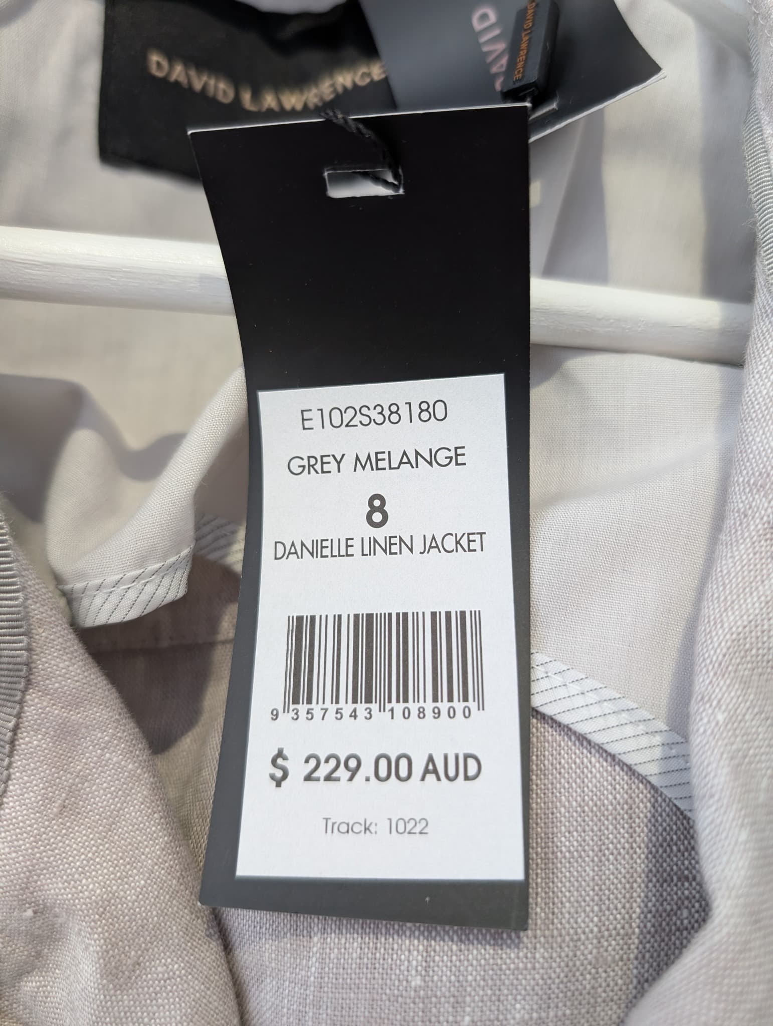 David Lawrence Danielle Linen Moto Jacket Grey Melange Size 8 — photo 4 of 5