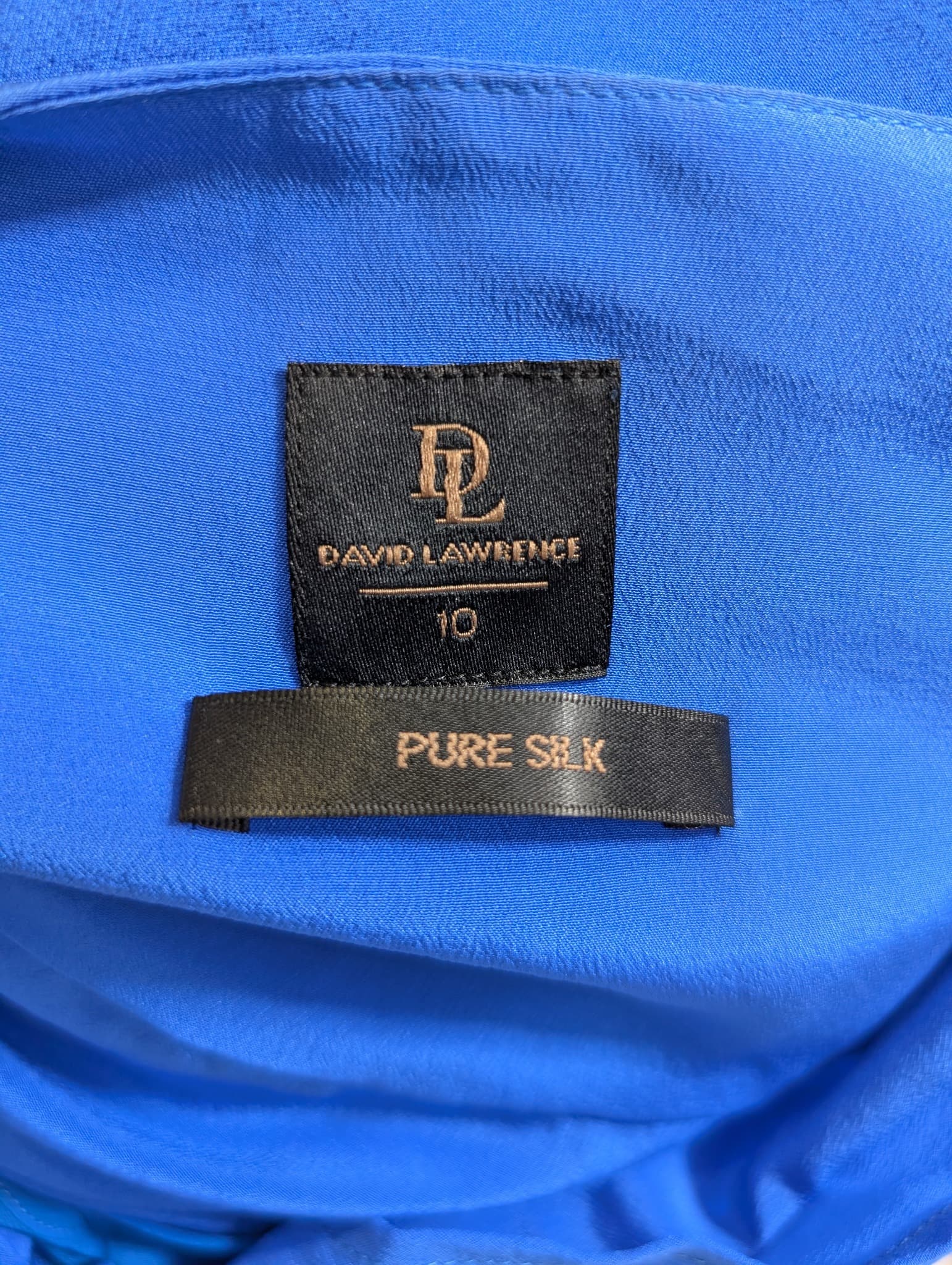 David Lawrence Silk Wrap Front Blouse Royal Blue Size 10 — photo 4 of 4