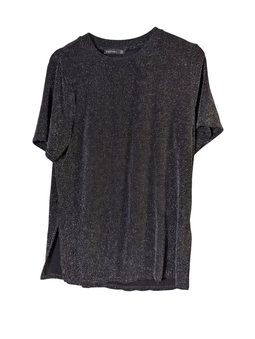 Decjuba Metallic Side Split T-Shirt Black AUS 8 — photo 1 of 6