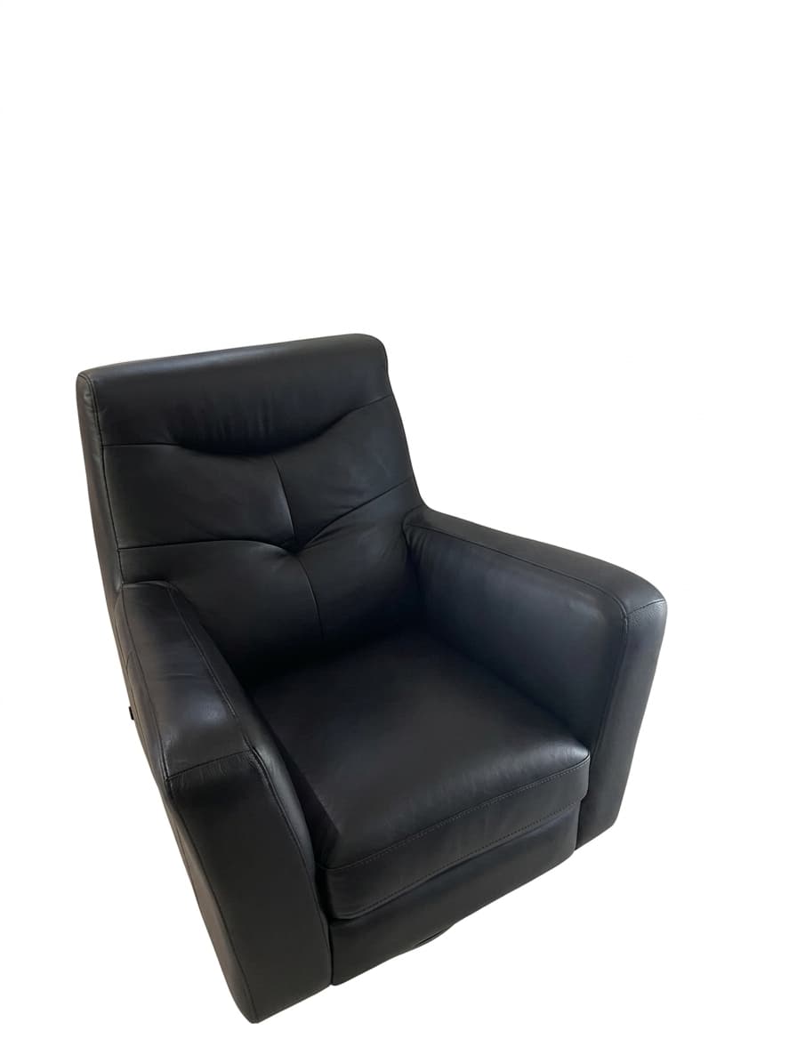 Demir Italian Leather Swivel Armchair Black — photo 1 of 7
