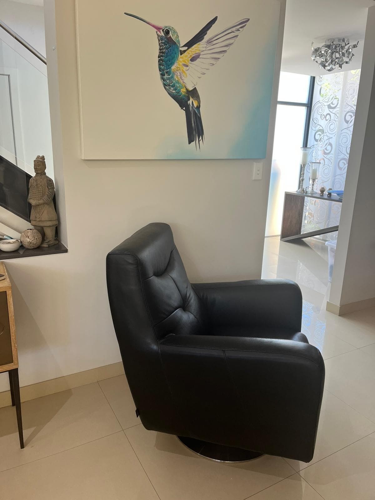 Demir Italian Leather Swivel Armchair Black — photo 7 of 7