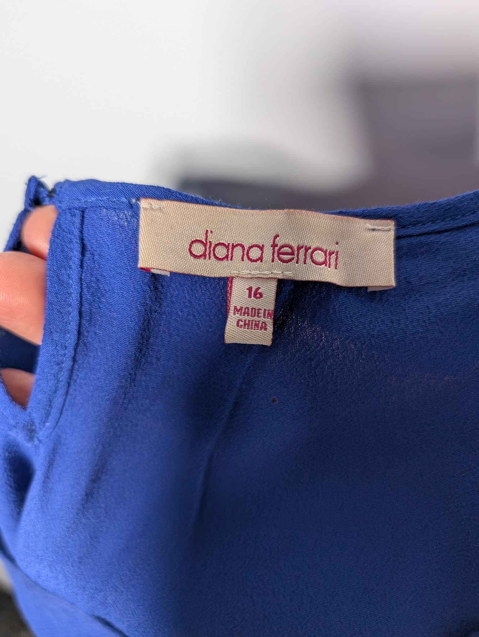Diana Ferrari Embellished Blouse Royal Blue Women's Size 16 — photo 5 of 7