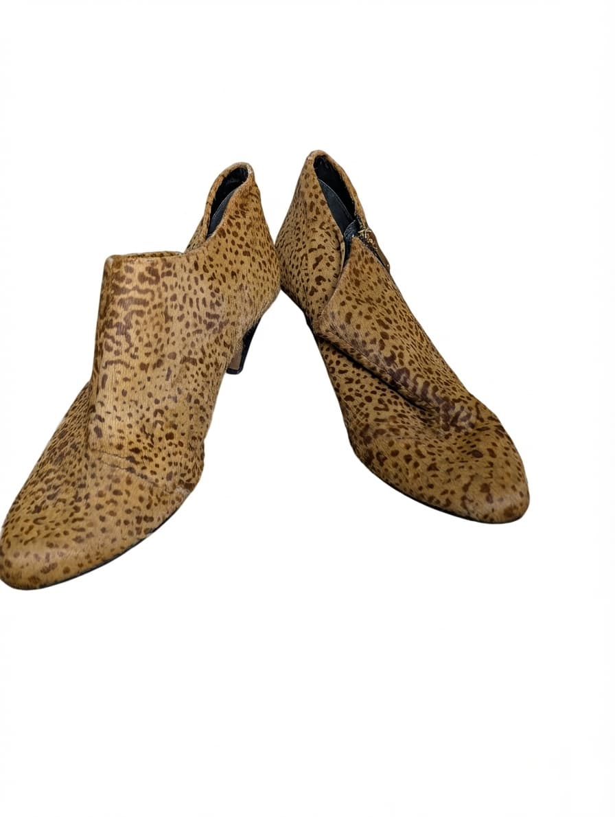 Diana Ferrari Leopard Print Calf Hair Ankle Boots Women's Size 9.5 — photo 1 of 8