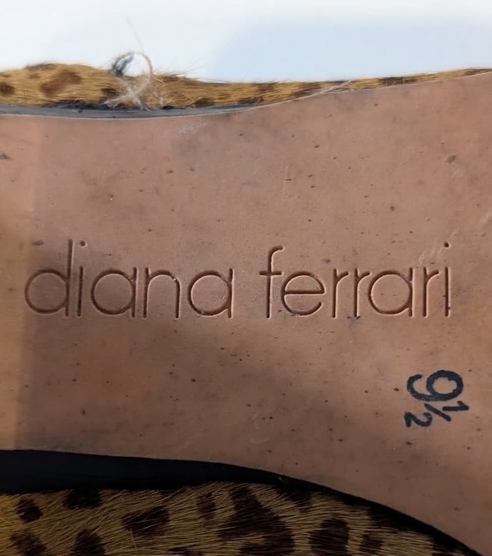 Diana Ferrari Leopard Print Calf Hair Kitten Heel Ankle Boots - Size 9.5 — photo 2 of 7