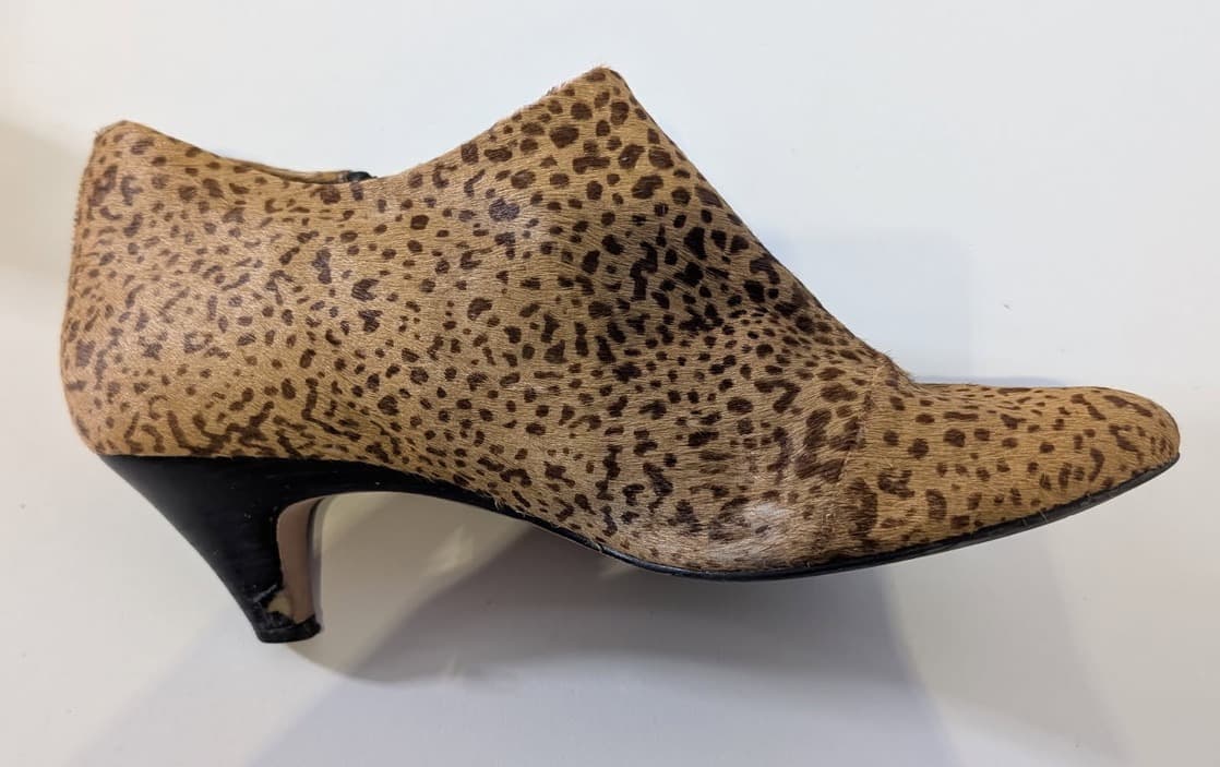 Diana Ferrari Leopard Print Calf Hair Kitten Heel Ankle Boots - Size 9.5 — photo 1 of 7