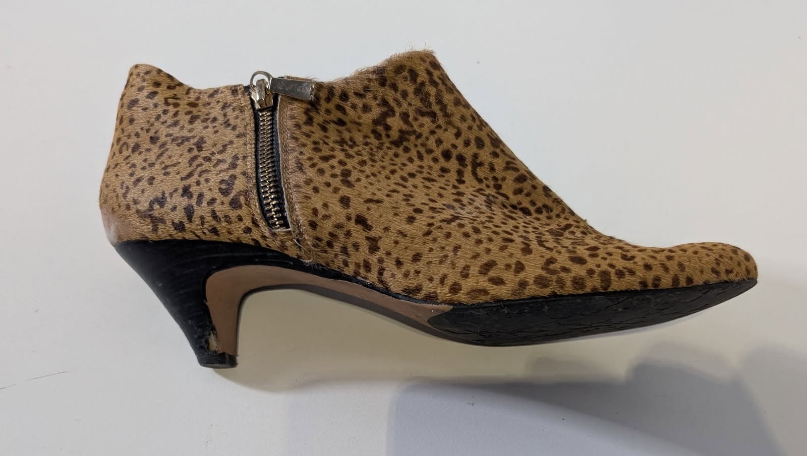 Diana Ferrari Leopard Print Calf Hair Kitten Heel Ankle Boots - Size 9.5 — photo 7 of 7